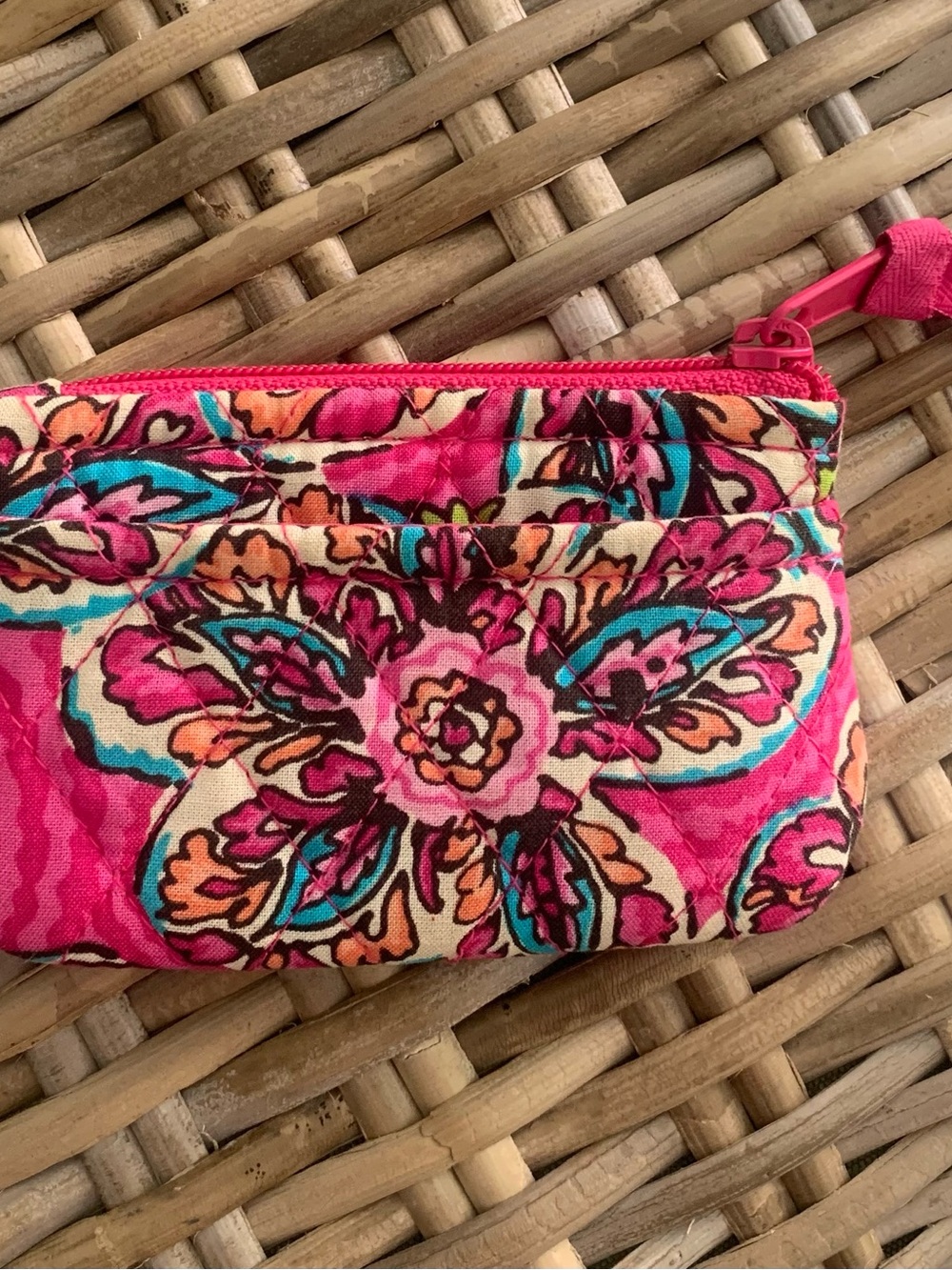 Vera Bradley Sunburst Floral Pattern Quilted Coin Purse
